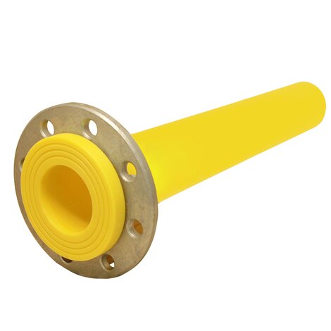 GPS Yellow 125mm x DN100 PE80 SDR17.6 Pupped Stub Flange Assembly