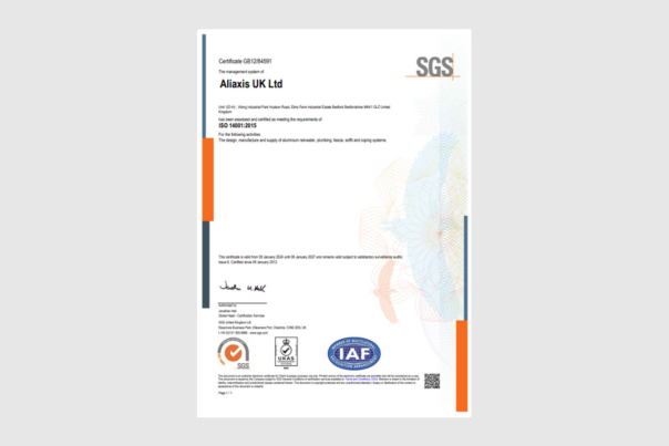 ISO14001 Certificate - Bedford