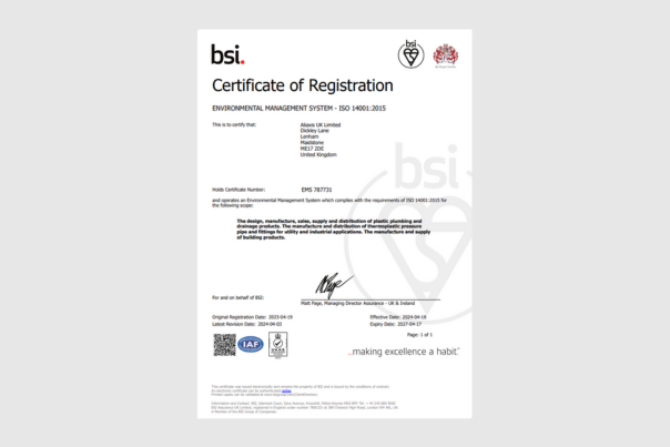ISO14001 Certificate - Lenham